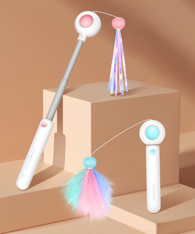 Retractable Laser Cat Stick Toy — Safe Interactive Wand for Indoor Cats