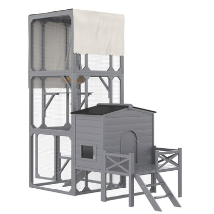 Large Wooden Catio — Spacious Outdoor Cat Enclosure for Safe Outdoor Time