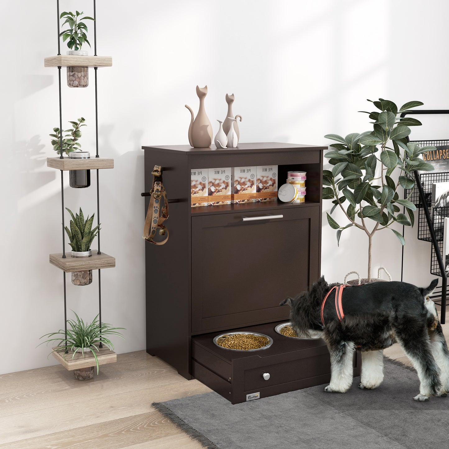 Pet Feeder Station & Storage Cabinet — Organized Feeding & Storage Solution for Dogs & Cats