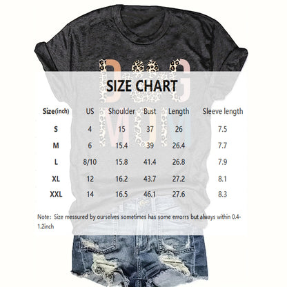 “Dog Mom” Leopard-Print T-Shirt — Comfortable Crewneck Tee for Dog Lovers