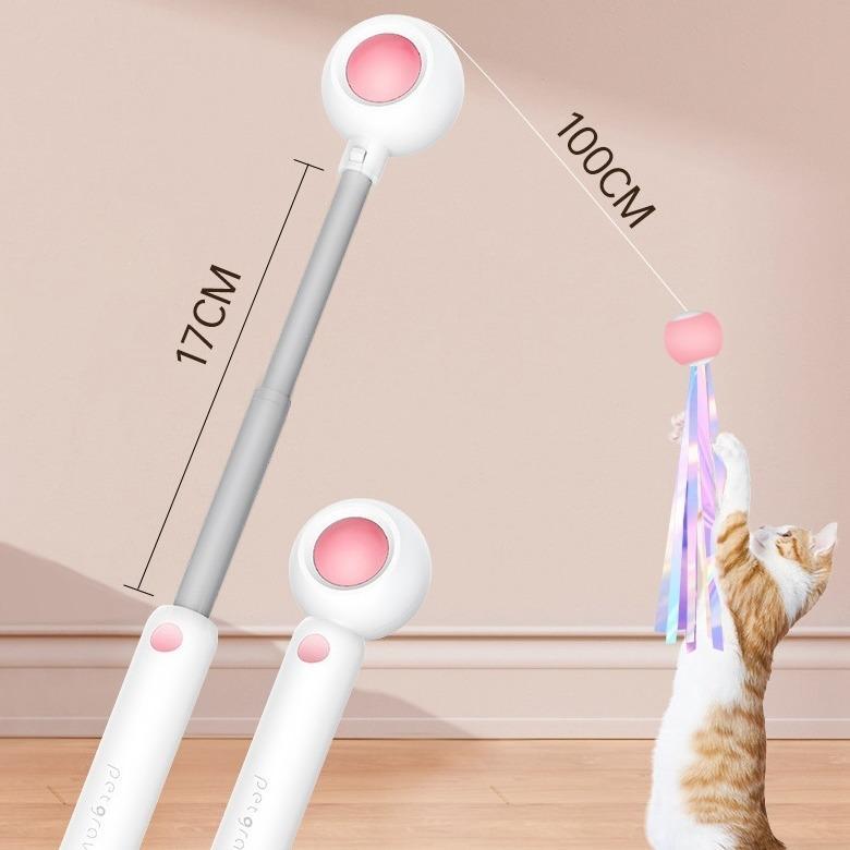 Retractable Laser Cat Stick Toy — Safe Interactive Wand for Indoor Cats