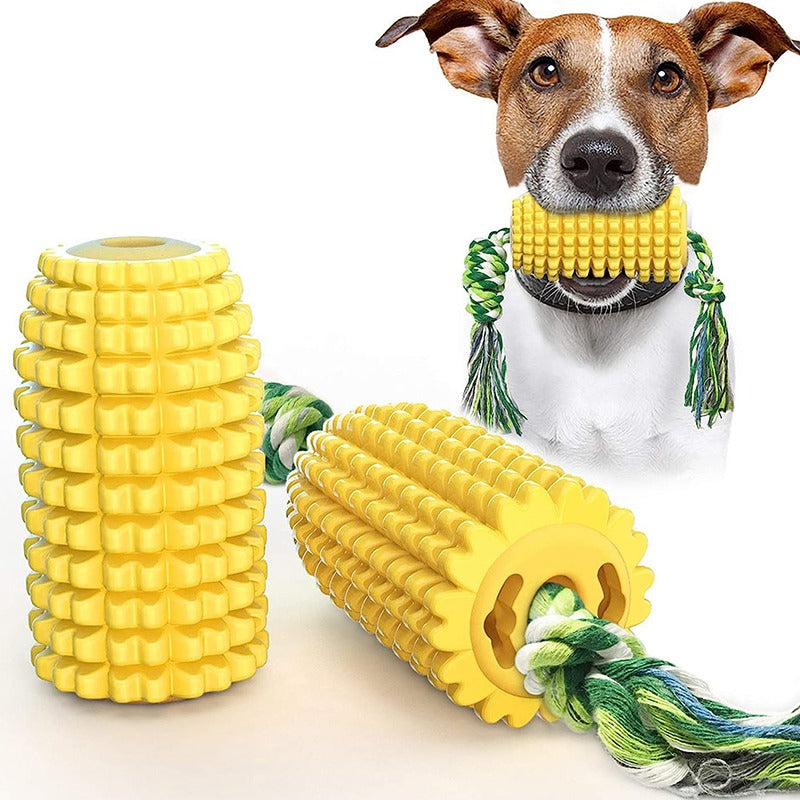 Durable Chew & Squeak Corn-Cob Dog Toy — For Small, Medium, and Large Dogs