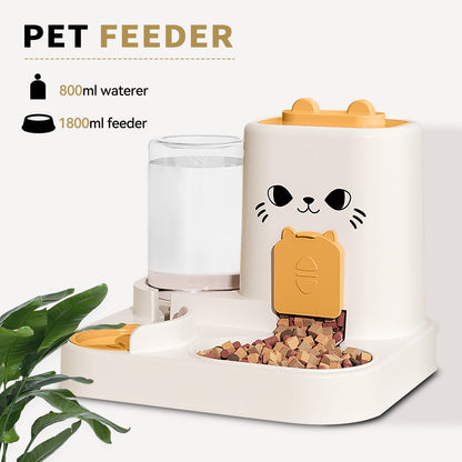 2-in-1 Automatic Cat Feeder & Water Dispenser — Dry Food + Water Bowl for Indoor Pets