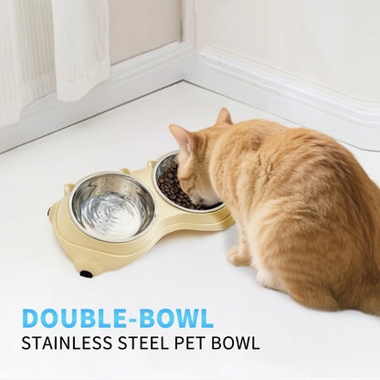 Double Stainless Steel Pet Bowl Set — Durable Pet Feeding & Water Station