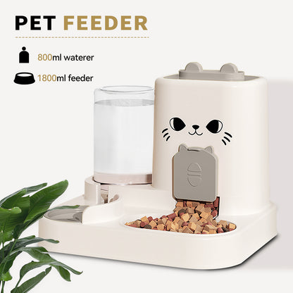 2-in-1 Automatic Cat Feeder & Water Dispenser — Dry Food + Water Bowl for Indoor Pets