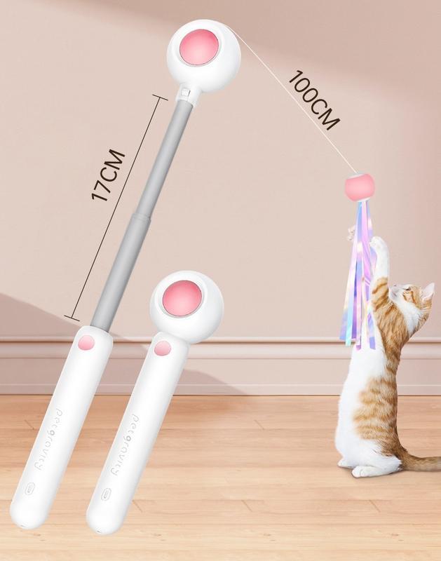 Retractable Laser Cat Stick Toy — Safe Interactive Wand for Indoor Cats