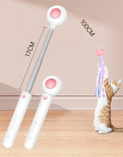 Retractable Laser Cat Stick Toy — Safe Interactive Wand for Indoor Cats