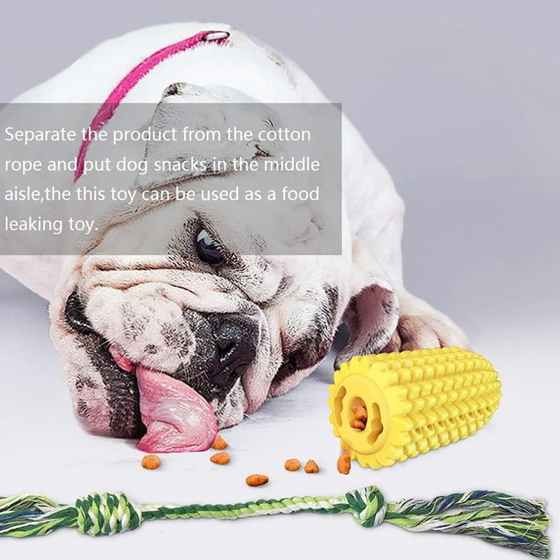 Durable Chew & Squeak Corn-Cob Dog Toy — For Small, Medium, and Large Dogs