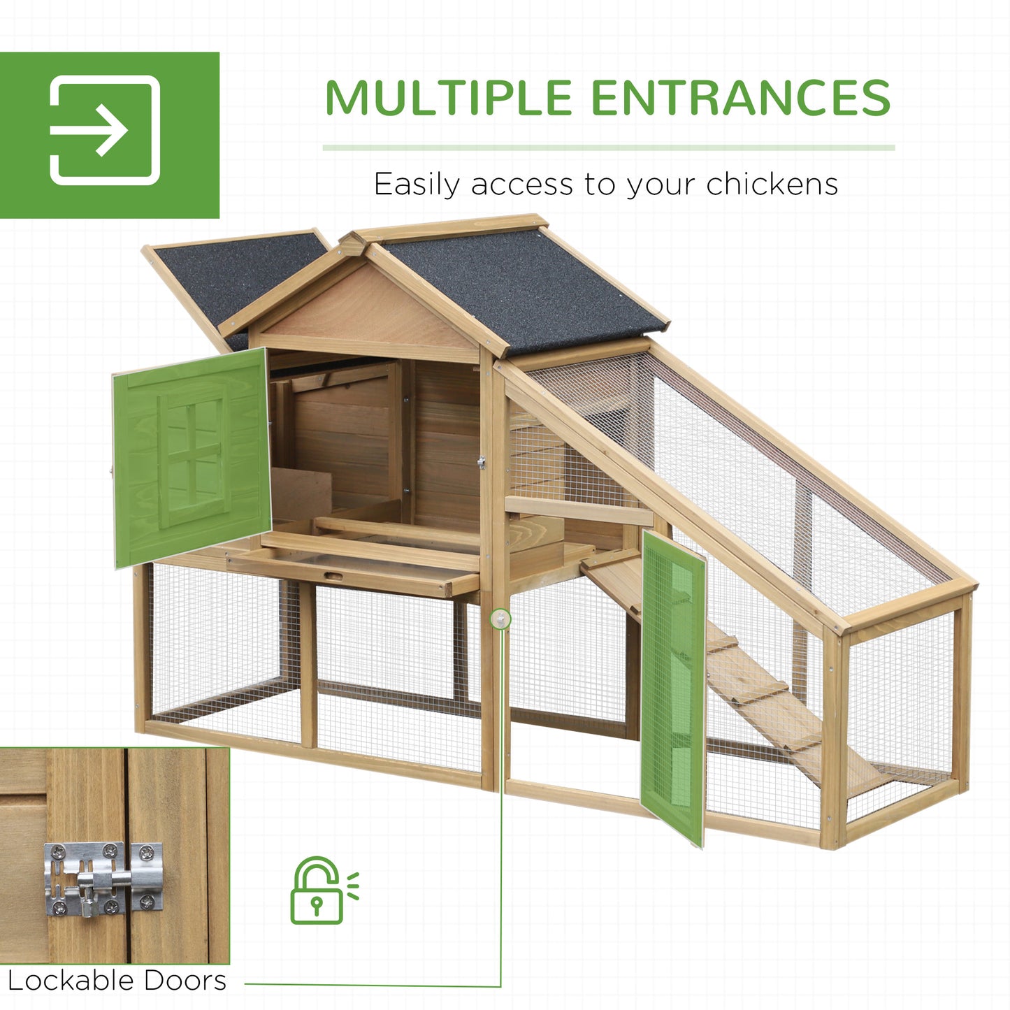 Backyard Wood Chicken Coop & Hen Cage — Secure Poultry Pen for Chickens, Ducks & Small Animals