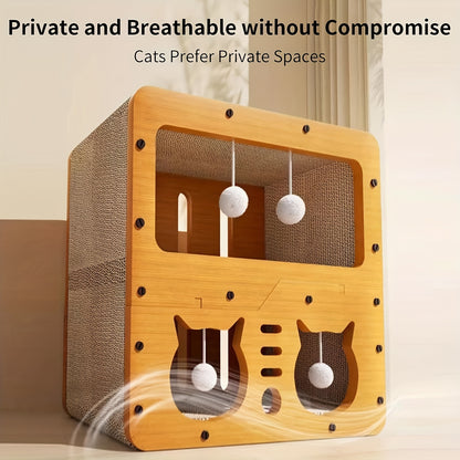 Wooden Cat House – Cozy Indoor/Outdoor Shelter for Cats