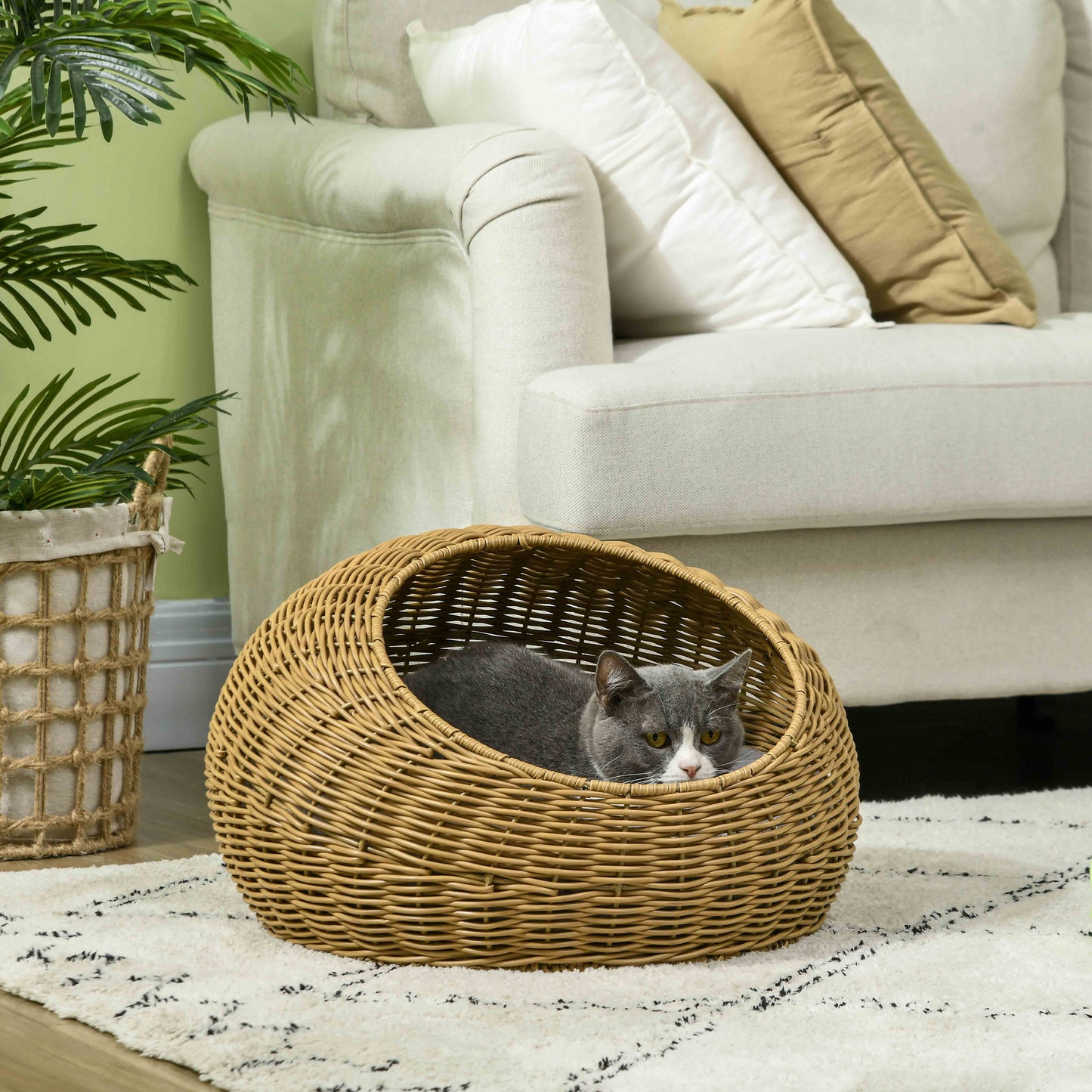 Soft Cat Bed with Washable Cushion – Cozy Pet Bed for Indoor Cats