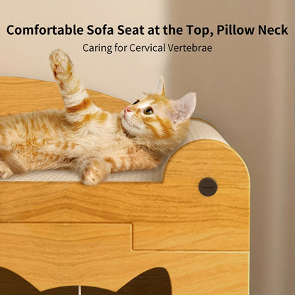 Wooden Cat House – Cozy Indoor/Outdoor Shelter for Cats