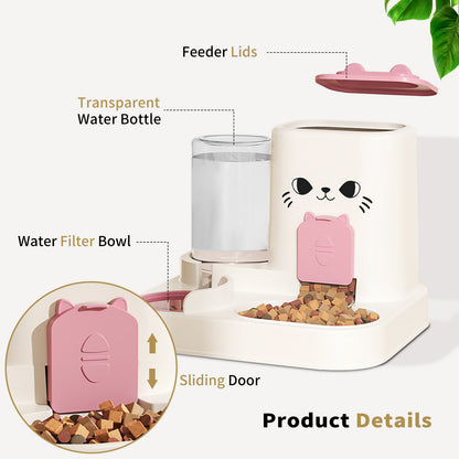 2-in-1 Automatic Cat Feeder & Water Dispenser — Dry Food + Water Bowl for Indoor Pets