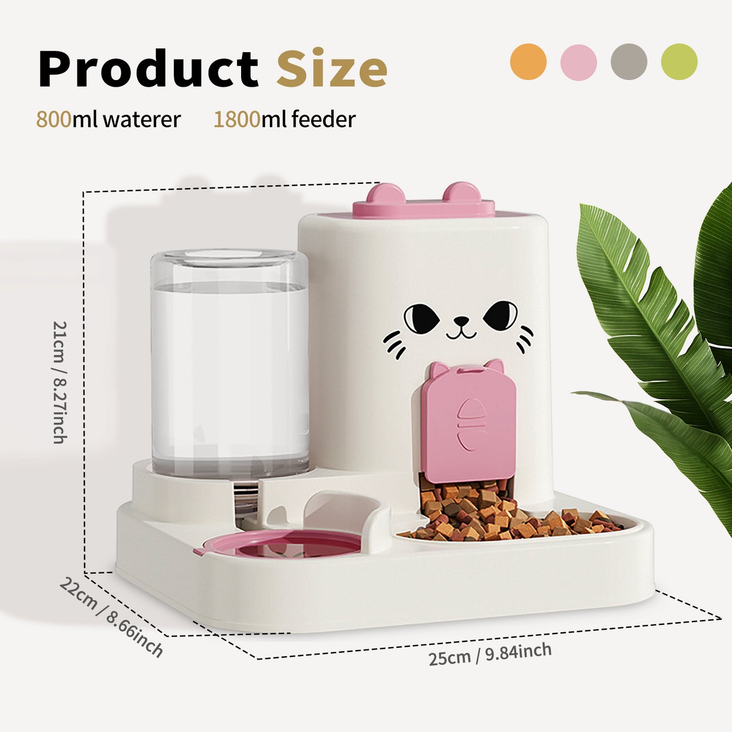 2-in-1 Automatic Cat Feeder & Water Dispenser — Dry Food + Water Bowl for Indoor Pets