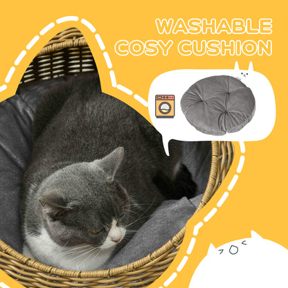 Soft Cat Bed with Washable Cushion – Cozy Pet Bed for Indoor Cats