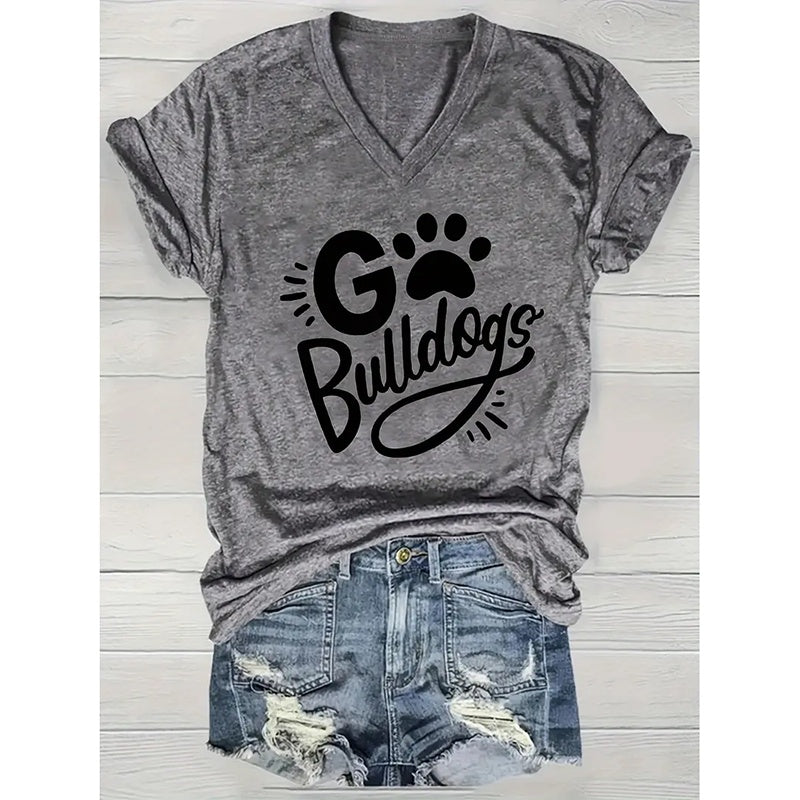 Women’s “Dog Lover” Paw-Print Short Sleeve T-Shirt — Comfortable Casual Tee for Dog Moms & Pet Lovers